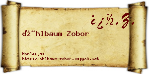 Öhlbaum Zobor névjegykártya